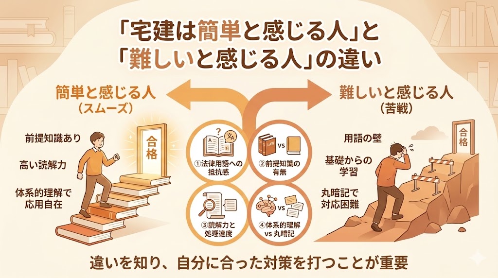 宅建は簡単と感じる人と難しいと感じる人の違い