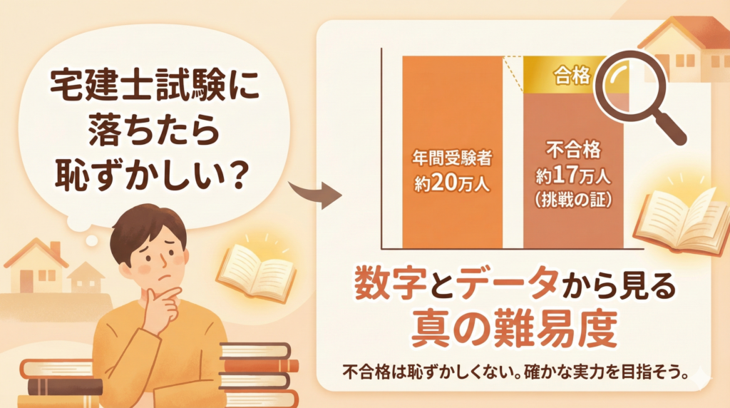 宅建士試験に落ちたら恥ずかしい？数字とデータから見る宅建の難易度