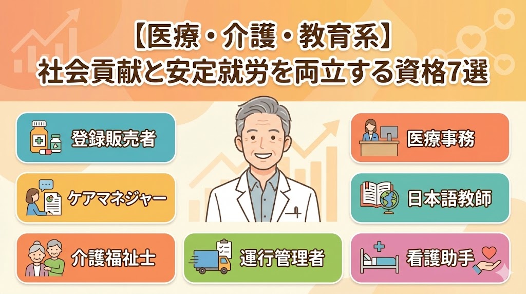 【医療・介護・教育系】社会貢献と安定就労を両立する資格7選
