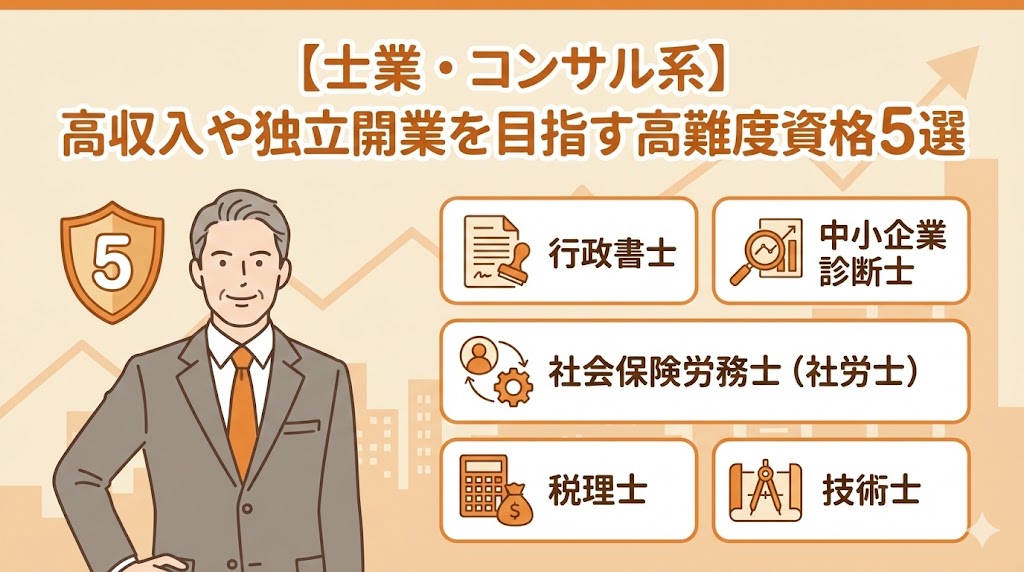 【士業・コンサル系】高収入や独立開業を目指す高難度資格5選