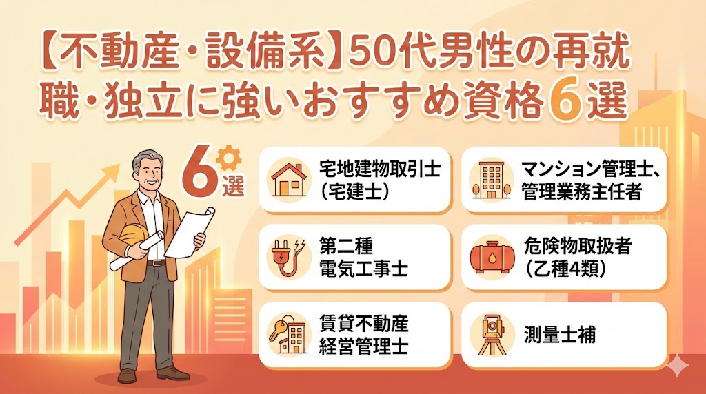 【不動産・設備系】50代男性の再就職・独立に強いおすすめ資格6選