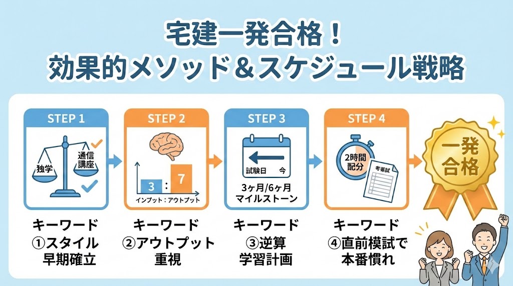 宅建を一発合格する方法とは？効果的な勉強法とスケジュール戦略を解説