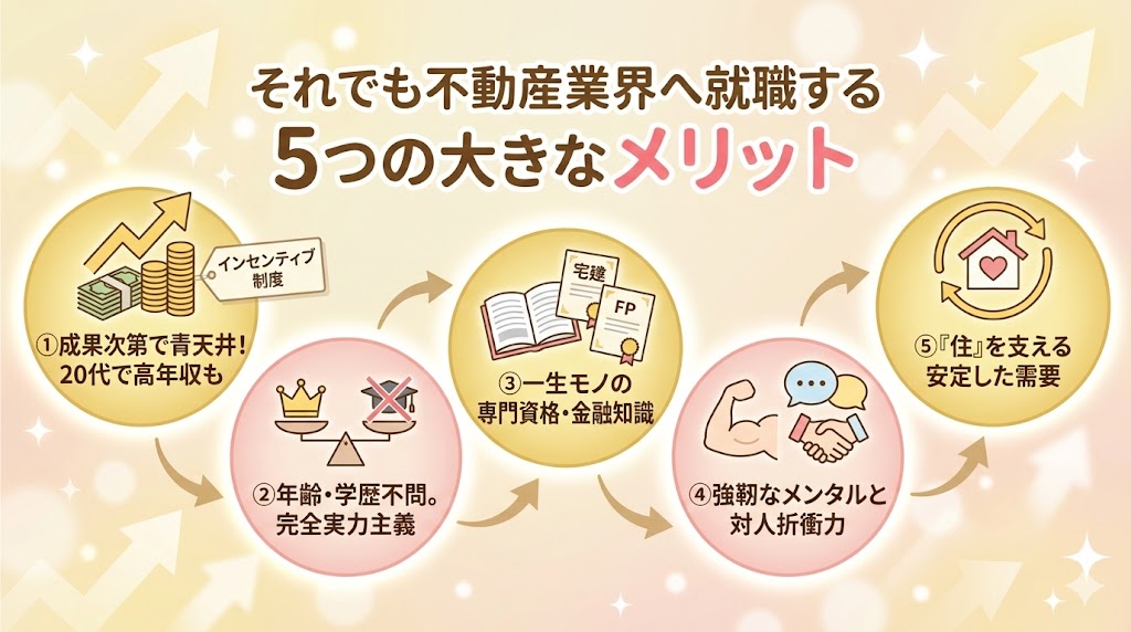 それでも不動産業界へ就職することによって得られるメリット