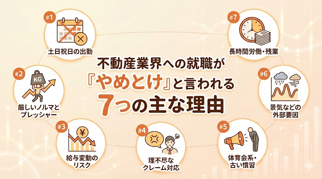 不動産業界への就職がやめとけと言われる7つの主な理由