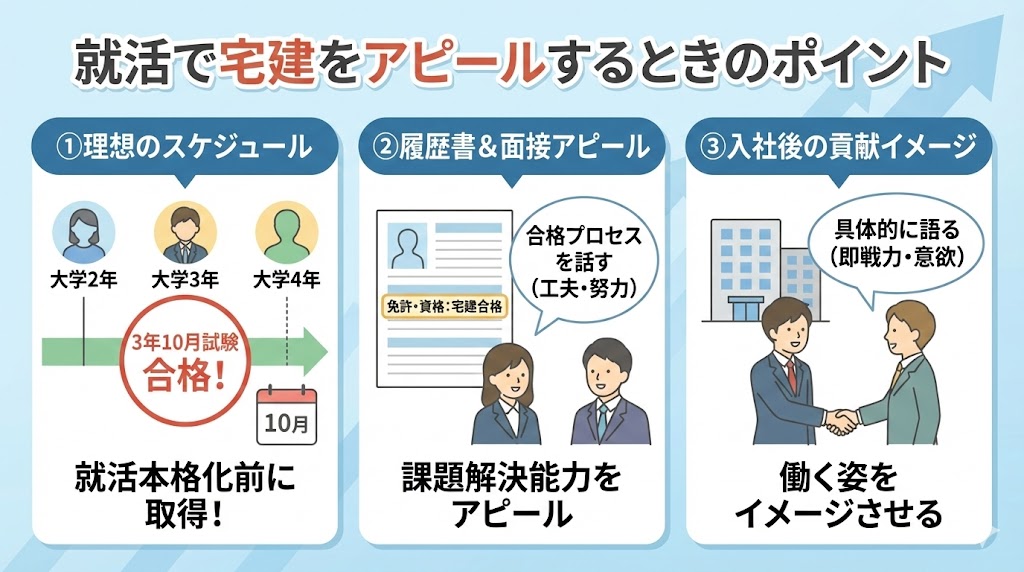 就活で宅建をアピールするときのポイント