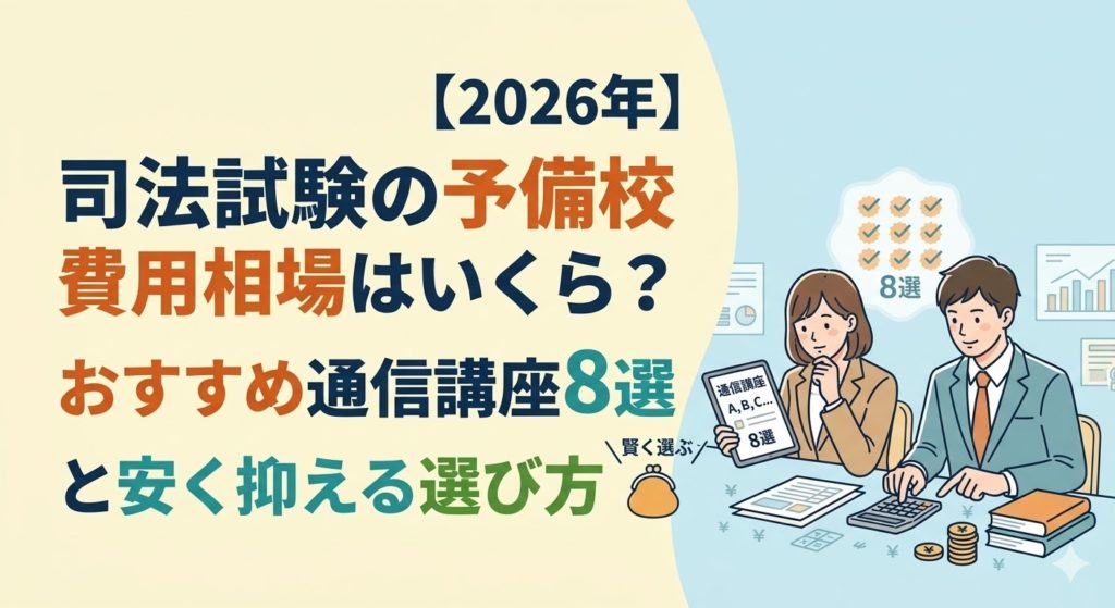 【2026年】司法試験の予備校費用相場はいくら？おすすめ通信講座8選と安く抑える選び方