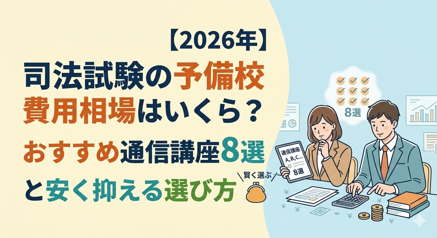 【2026年】司法試験の予備校費用相場はいくら？おすすめ通信講座8選と安く抑える選び方